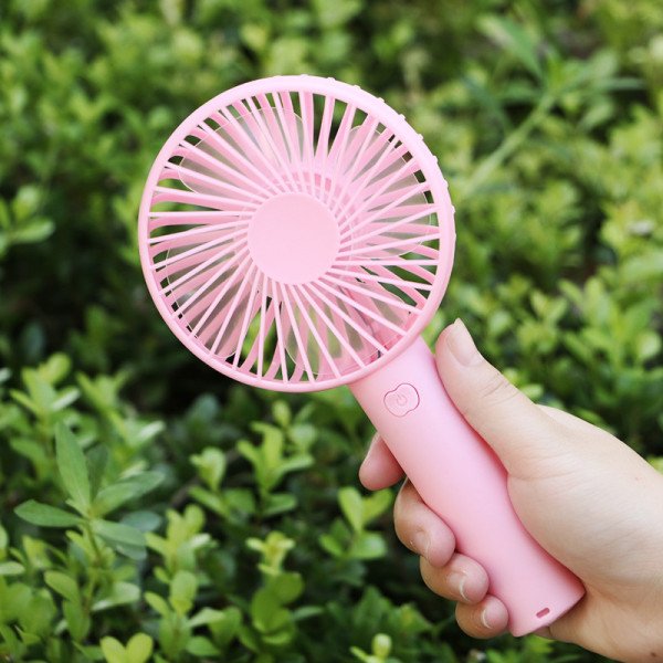 Wholesale Portable USB Rechargeable Handheld 3 Speed Strong Wind Electric Small Mini Cooling Fan (Pink)